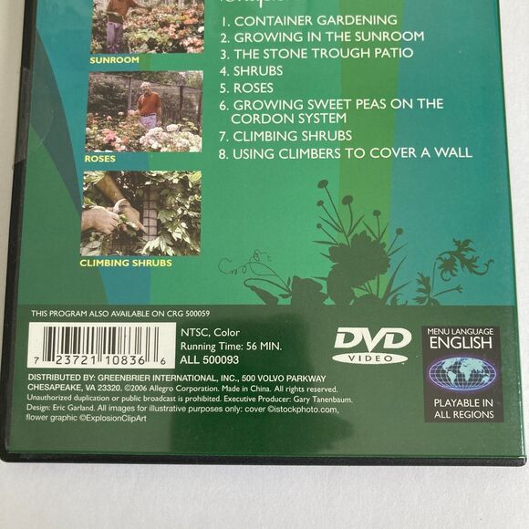 Green Thumb Guide Patio Gardens DVD Video Container Gardening Shrubs Roses Walls - Picture 6 of 6
